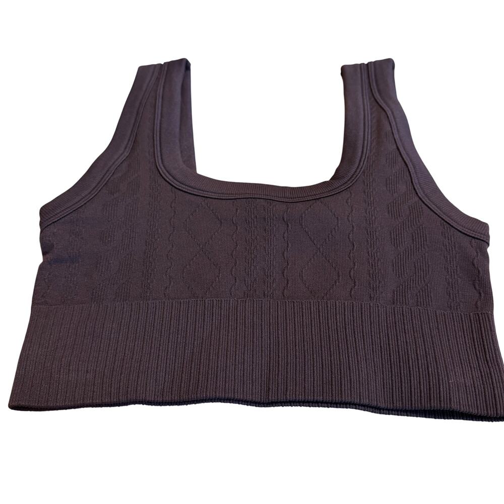 JoyLab Women's Dark Brown Seamless Cable Knit Bra - Size XS - NWT